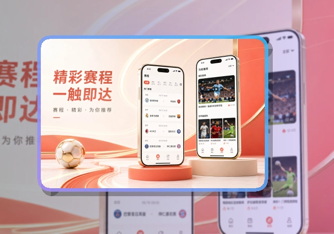 斜切下载区 · 赛事信息App · 关注比赛回访更快界面展示